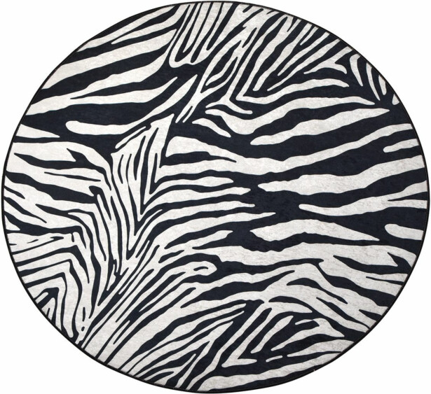 Pyöreä matto Linento Zebra mustavalkoinen, eri kokoja