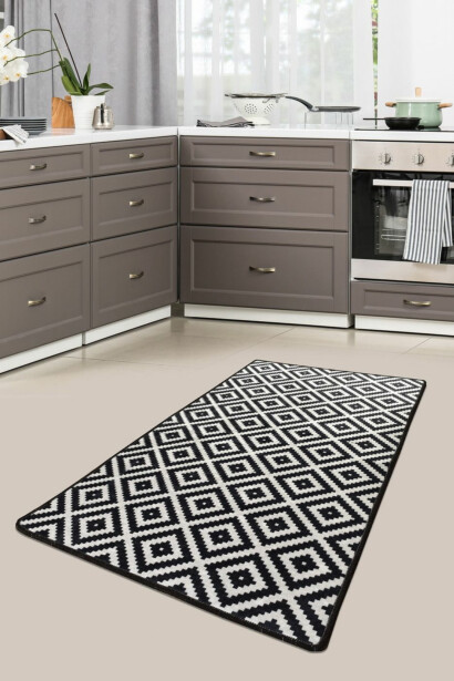 Matto Linento Black White 160x230cm mustavalkoinen