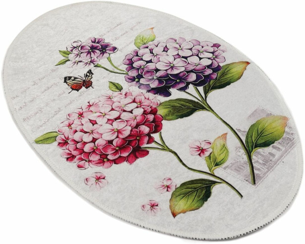 Kylpyhuoneen matto Linento Ortanca 60x90cm pinkki/violetti