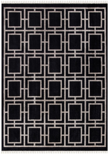 Matto Linento Amour, 120x180cm, mustavalkoinen