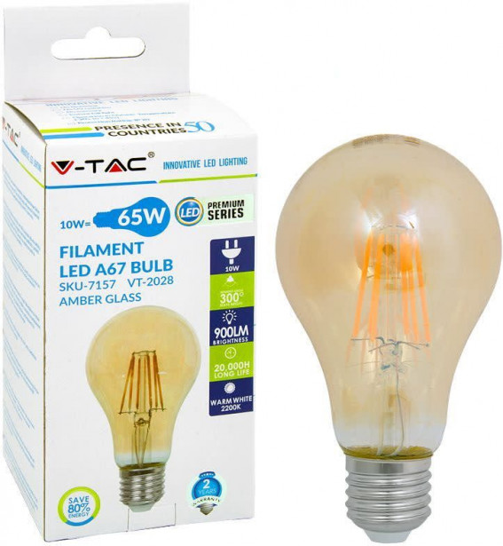 LED-polttimo V-TAC 10W E27 2700 K, 900 lm, A67, meripihka