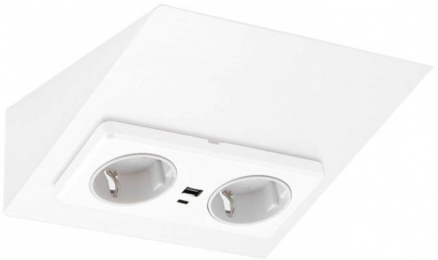 Pistorasia Limente Mini-2C USB, IP20, 58x162x170mm, valkoinen