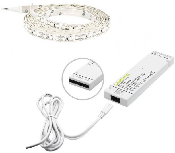 LED-nauha Limente 2m, IP44, 24V, 4000K + virtalähde IP20