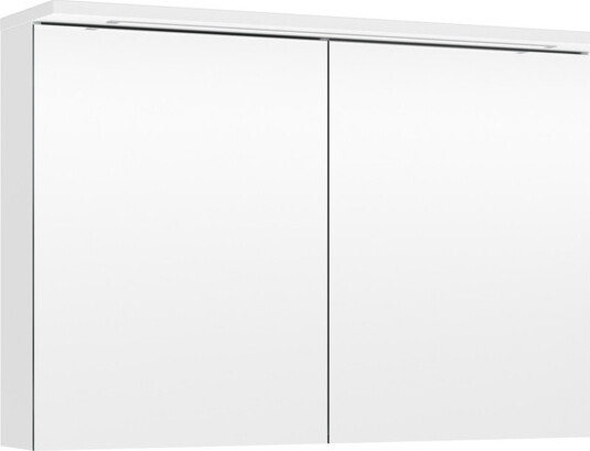 Peilikaappi LED-valolla Temal Highlight, 100 cm, 2 ovea, pistorasia oikea, kiiltävä valkoinen