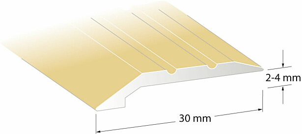 Tasolista Lundbergs Standard 2-4mm 30mm messinki, eri pituuksia