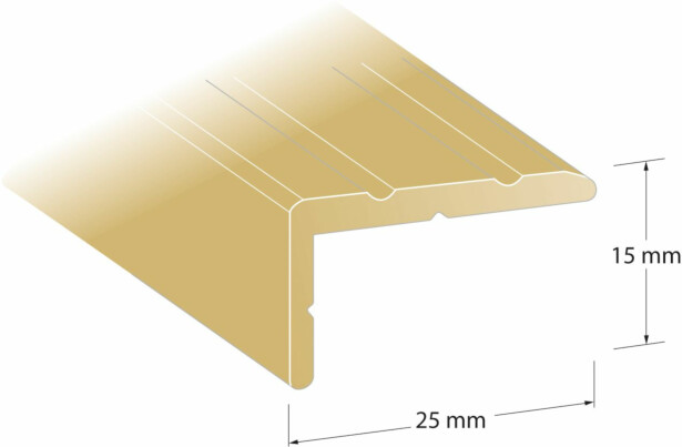 Askelkulmalista Lundbergs Standard 25mm messinki, eri pituuksia