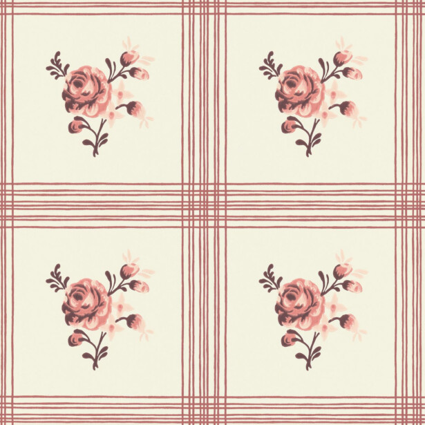 Tapetti Långelid/Von Brömssen Rose, 0.53x10.05m, non-woven