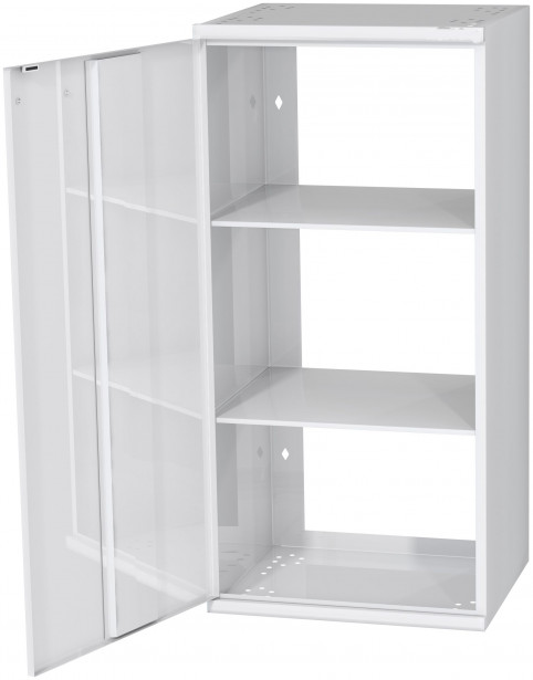 Hyllykaappi Polaria 500x850x350 mm, alakaappi vasenkätinen, 2 hyllyä, valkoinen