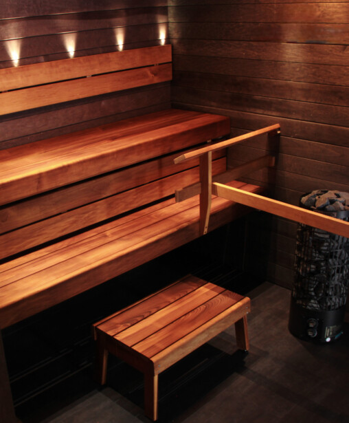 Laudepaketti Prosauna Pro-laude 240, leveys max. 2400mm, syvyys 530/410mm, thermohaapa