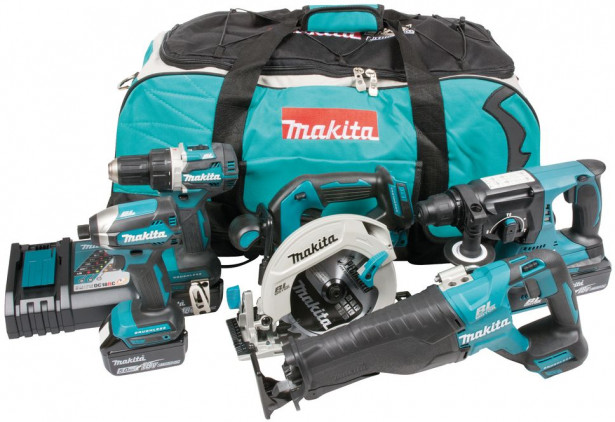 Akkukonesarja Makita DLX5032T, 18V, 5 konetta, 3x5.0Ah akuilla