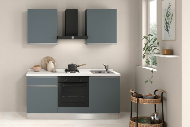 Valmiskeittiö Mimo Furniture Alexa kitchen 180 ilman kodinkoneita, sininen/valkoinen