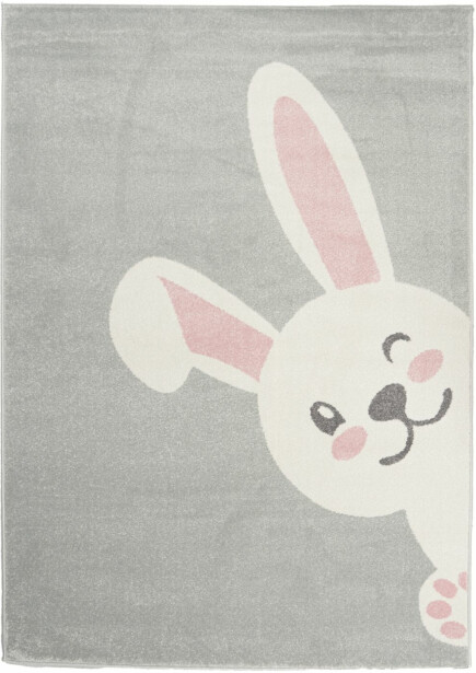 Matto ihankotona Heihei-pupu 120x170cm harmaa-valkoinen