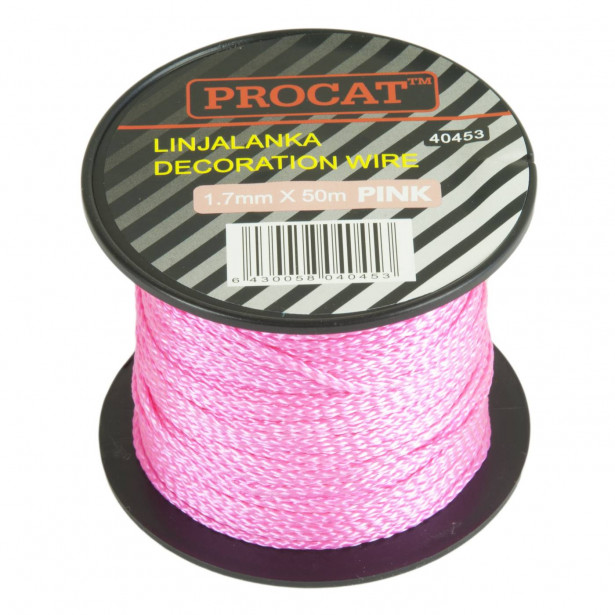 Linjalanka Procat Ø1.7mm, pinkki, 50m/rll