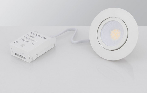 LED-alasvalo Malmbergs MD-230 5W, IP44, valkoinen