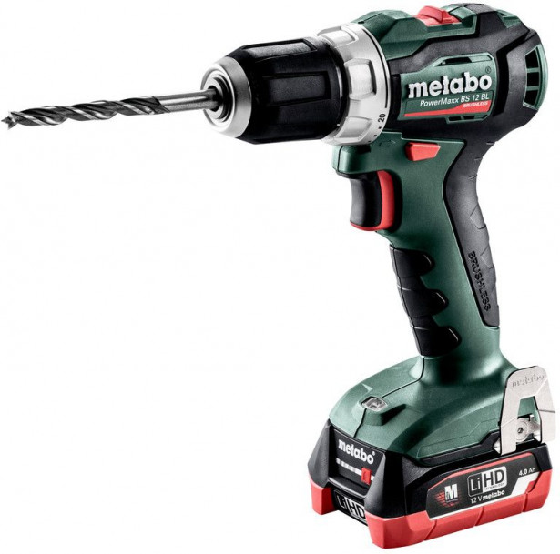 Akkuporakone Metabo Powermaxx BS 12 BL, 12V, 2x4.0Ah LiHD akuilla