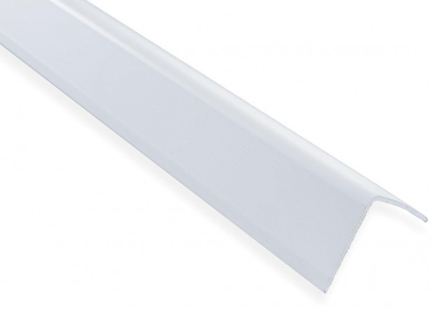 Askelkulmalista Maler uritettu, 35x35x2000mm, alumiini, tarra, valkoinen maalattu