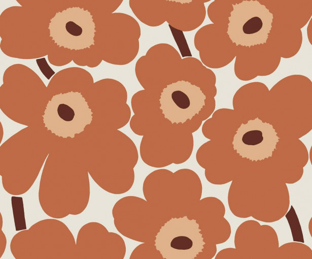 Tapetti Marimekko Unikko, oranssi, 0.7x10.05m