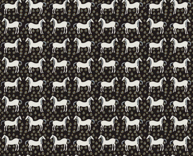 Tapetti Marimekko Musta tamma, mustavalkoinen, 0.7x10.05m
