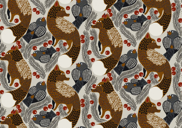 Tapetti Marimekko Ketunmarja, punertava, 0.7x10.05m