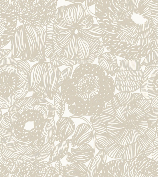 Tapetti Marimekko Kurjenpolvi, beige, 0.7x10.05m