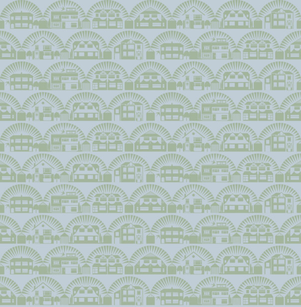 Tapetti Mini Moderns Metroland, 0.52x10m, paperi, sini-vihreä