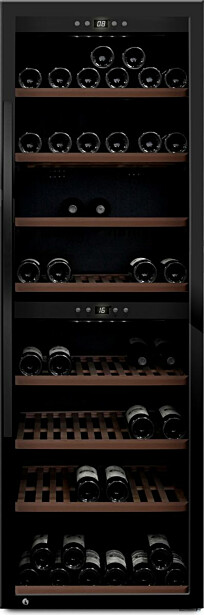Kahden lämpötilan viinikaappi mQuvée WineExpert 180 Fullglass Black SW-180B, musta