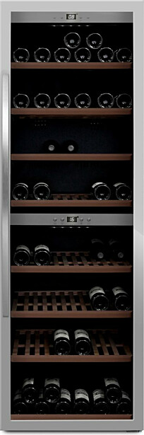 Kahden lämpötilan viinikaappi mQuvée WineExpert 180 Stainless SW-180S, teräs