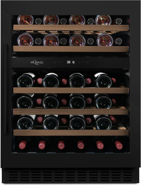 Kahden lämpötilan viinikaappi mQuvée WineCave 780 60D WCD60AB-780, musta, integroitava