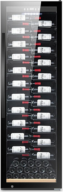 Kahden lämpötilan viinikaappi mQuvée WineExpert 192 Fullglass Black Label-View SW-192BL, musta