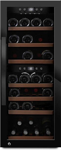 Kahden lämpötilan viinikaappi mQuvée WineExpert 38 Fullglass Black SW-38B, musta
