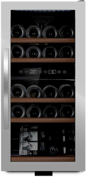 Kahden lämpötilan viinikaappi mQuvée WineExpert 24 Stainless, teräs