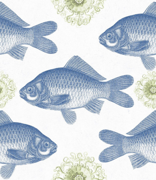 Paneelitapetti Mindthegap Fish Blue, 1.56x3m