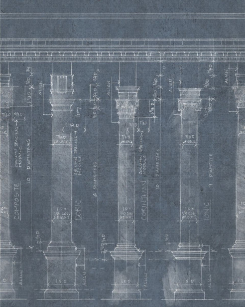 Paneelitapetti Mindthegap Colonnade Blue, 1.56x3m