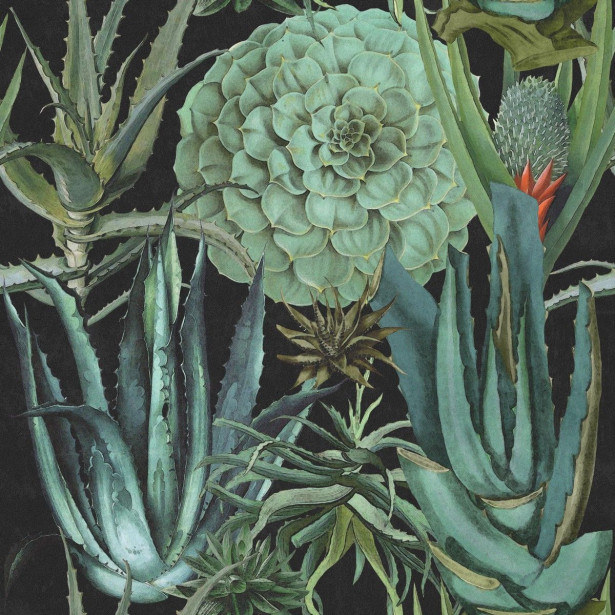 Paneelitapetti Mindthegap Succulentus Anthracite, 1.56x3m