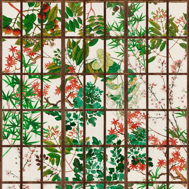 Paneelitapetti Mindthegap Japanese garden, 1.56x3m, beige