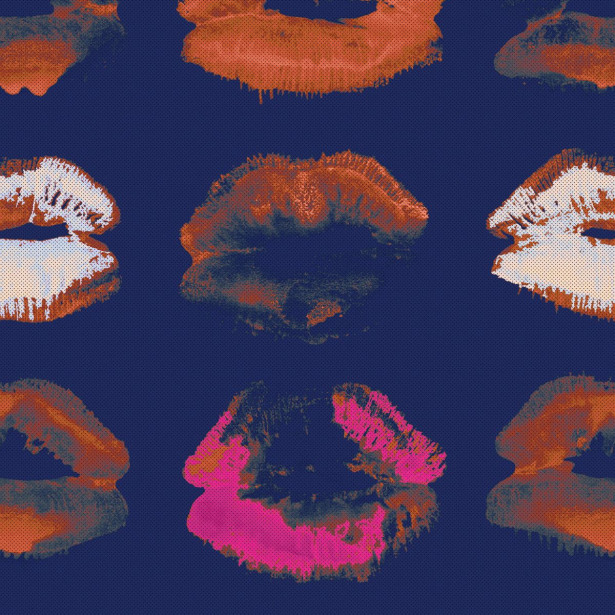 Paneelitapetti Mindthegap Neon kiss, 1.56x3m, tummansininen