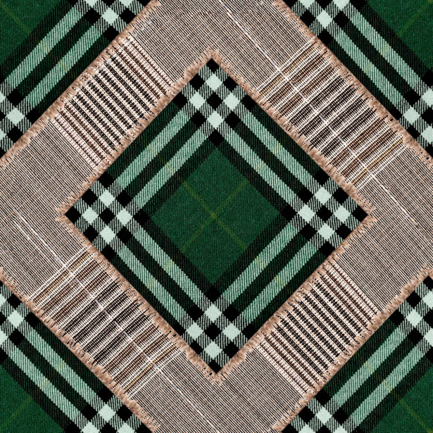 Paneelitapetti Mindthegap Checkered patchwork, 1.56x3m, vihreä