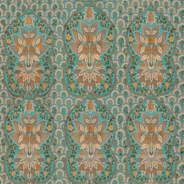 Paneelitapetti Mindthegap Floral tapestry, 1.56x3m, turkoosi