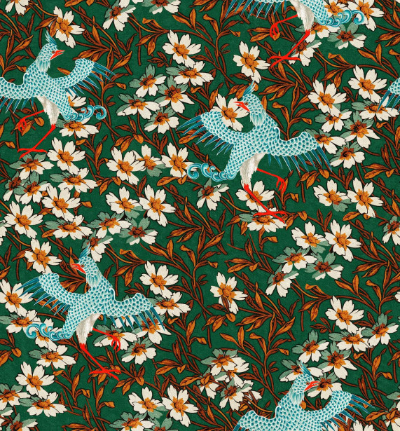 Paneelitapetti Mindthegap Chinoise, 1.56x3m, tummanvihreä