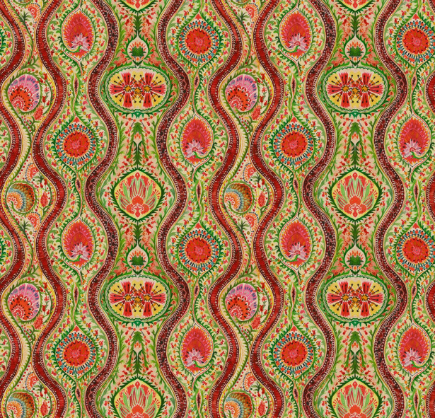 Tapetti Mindthegap Hippie Paisley, 1.56x3m, punainen/vihreä