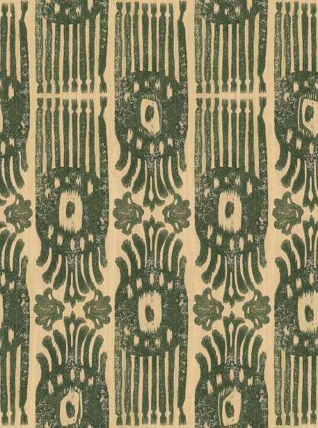 Tapetti Mindthegap Tribal Ikat, myrkynvihreä