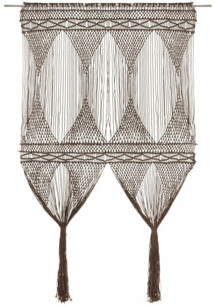 Macrame verho puuvilla harmaanruskea 140x240 cm_1