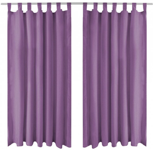 Mikro-satiiniverhot silmukoilla 2 kpl 140x225 cm violetti_1