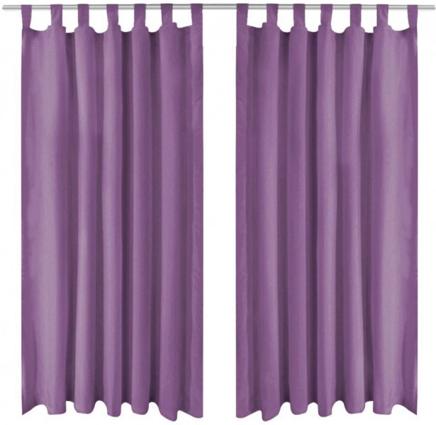 Mikro-satiiniverhot silmukoilla 2 kpl 140x245 cm violetti_1