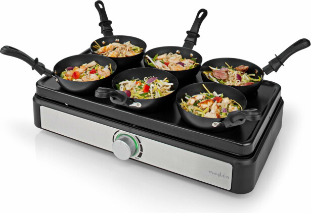 Pöytägrilli Nedis Party Wok Set FCRA310FBK6, 600W