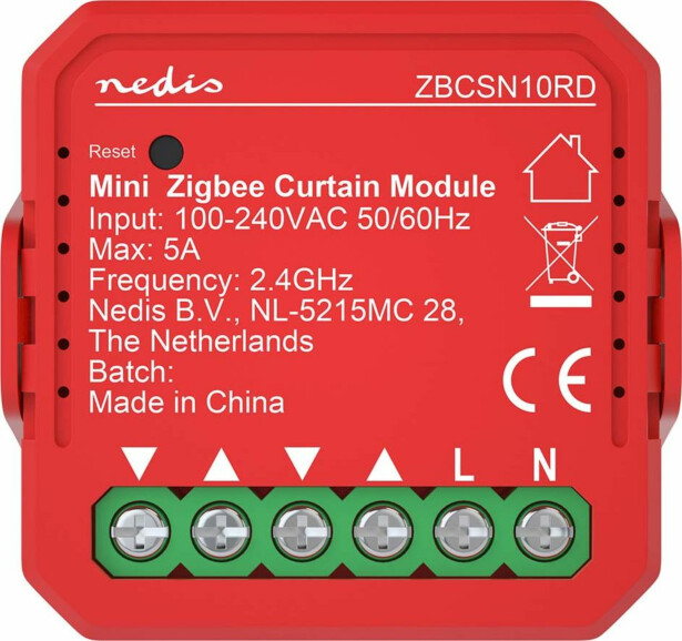 Kaihtimien ja verhojen ohjain Nedis ZBCSN10RD SmartLife ZigBee 3.0