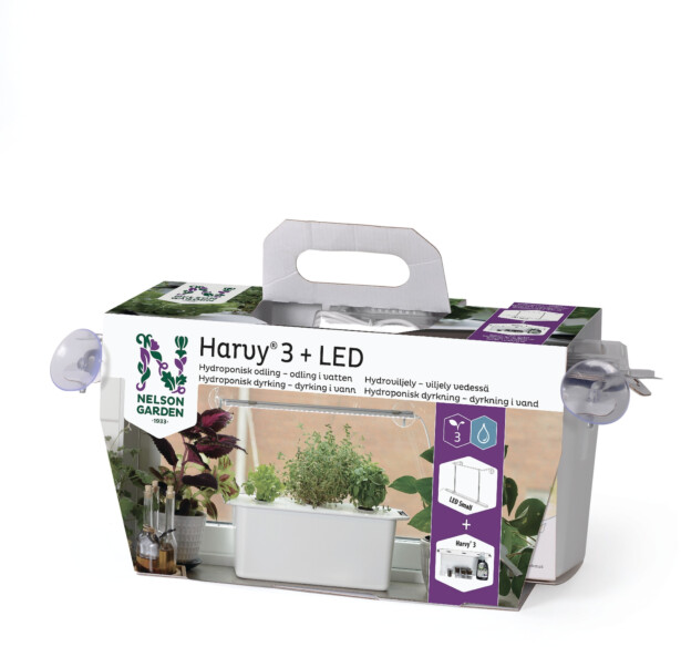 Vesiviljelyn aloituspakkaus/lahjapakkaus Nelson Garden Harvy3, 3 osaa