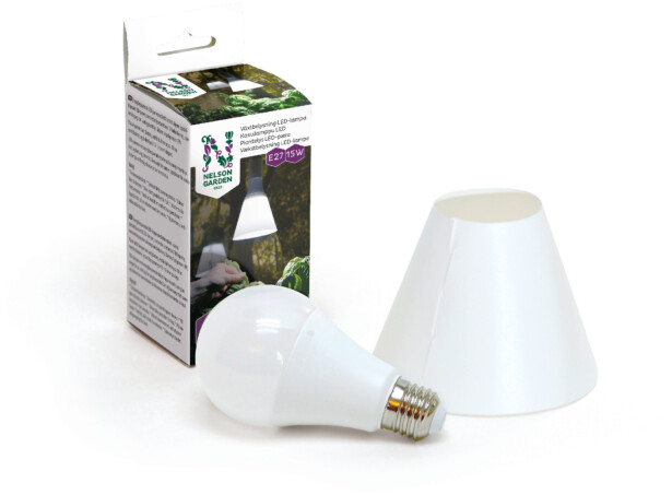 Kasvivalo Nelson Garden LED-lamppu, 15W, E27, varjostimella