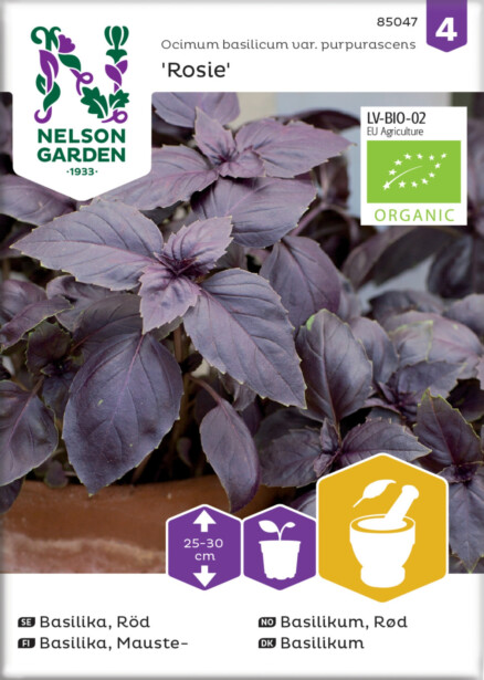 Maustebasilika siemen Nelson Garden Rosie Organic