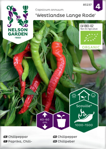 Chilipaprika siemen Nelson Garden Westlandse Lange Organic